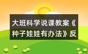 大班科學說課教案《種子娃娃有辦法》反思