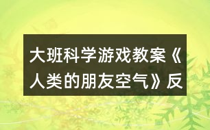 大班科學游戲教案《人類的朋友（空氣）》反思