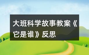 大班科學(xué)故事教案《它是誰》反思