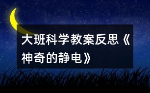 大班科學教案反思《神奇的靜電》