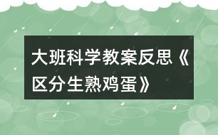 大班科學教案反思《區(qū)分生熟雞蛋》