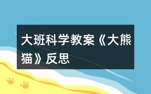 大班科學(xué)教案《大熊貓》反思