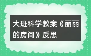 大班科學(xué)教案《麗麗的房間》反思