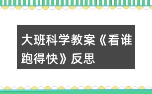 大班科學教案《看誰跑得快》反思