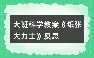 大班科學(xué)教案《紙張大力士》反思