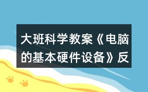 大班科學(xué)教案《電腦的基本硬件設(shè)備》反思