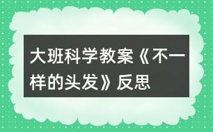 大班科學(xué)教案《不一樣的頭發(fā)》反思