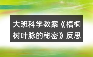 大班科學(xué)教案《梧桐樹(shù)葉脈的秘密》反思