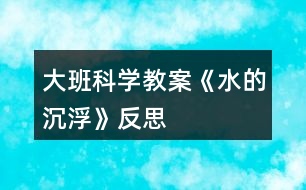 大班科學教案《水的沉浮》反思