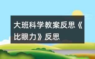 大班科學教案反思《比眼力》反思