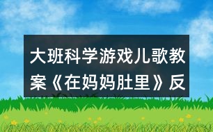 大班科學游戲兒歌教案《在媽媽肚里》反思