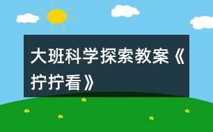 大班科學(xué)探索教案《擰擰看》