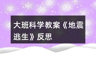 大班科學教案《地震逃生》反思