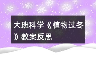 大班科學(xué)《植物過(guò)冬》教案反思