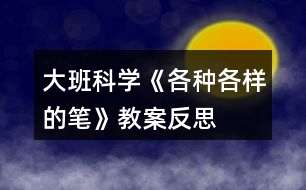 大班科學《各種各樣的筆》教案反思