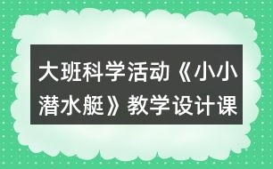 大班科學活動《小小潛水艇》教學設計課后反思