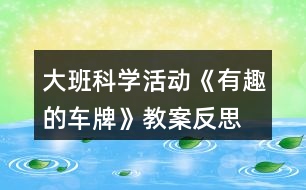 大班科學(xué)活動《有趣的車牌》教案反思