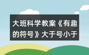 大班科學(xué)教案《有趣的符號》大于號小于號反思