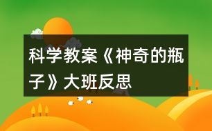 科學(xué)教案《神奇的瓶子》大班反思