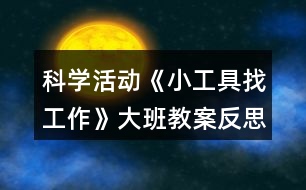 科學活動《小工具找工作》大班教案反思