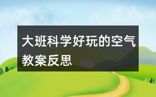 大班科學(xué)好玩的空氣教案反思