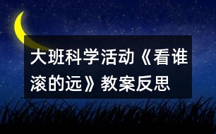 大班科學(xué)活動(dòng)《看誰滾的遠(yuǎn)》教案反思