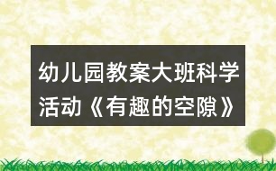 幼兒園教案大班科學活動《有趣的空隙》反思