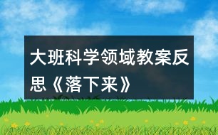 大班科學領域教案反思《落下來》