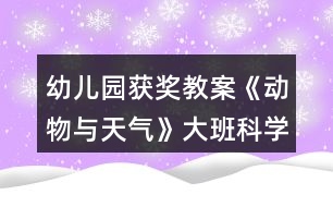 幼兒園獲獎教案《動物與天氣》大班科學(xué)