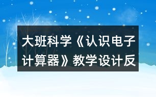 大班科學《認識電子計算器》教學設(shè)計反思