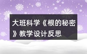 大班科學《根的秘密》教學設計反思