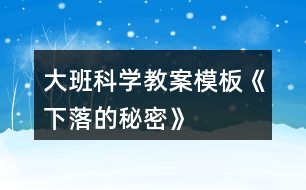 大班科學(xué)教案模板《下落的秘密》