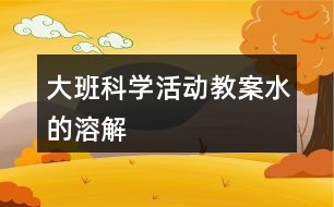 大班科學(xué)活動(dòng)教案水的溶解