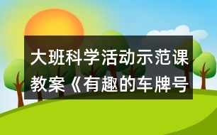 大班科學活動示范課教案《有趣的車牌號》