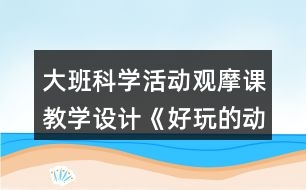 大班科學活動觀摩課教學設計《好玩的動畫》