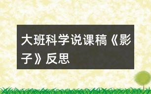 大班科學(xué)說課稿《影子》反思