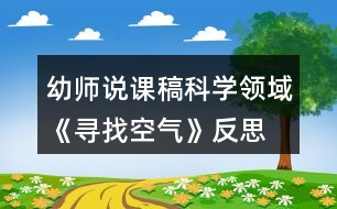 幼師說(shuō)課稿科學(xué)領(lǐng)域《尋找空氣》反思