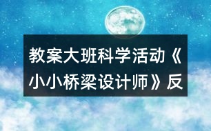 教案大班科學活動《小小橋梁設計師》反思