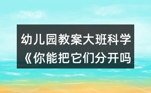 幼兒園教案大班科學(xué)《你能把它們分開(kāi)嗎？》反思