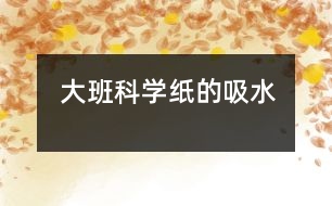 大班科學(xué)：紙的吸水