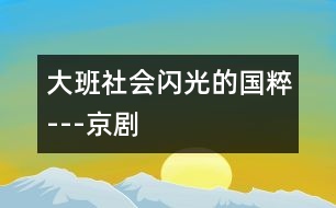 大班社會(huì)閃光的國(guó)粹---京劇