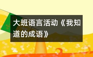 大班語言活動《我知道的成語》