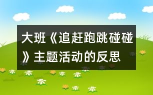 大班《追趕跑跳碰碰》主題活動的反思