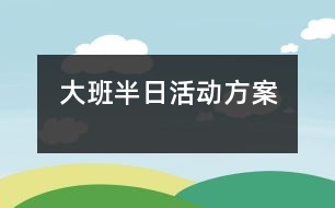 大班半日活動(dòng)方案