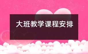 大班教學(xué)課程安排