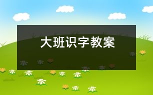 大班識字教案