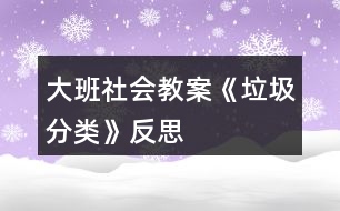 大班社會教案《垃圾分類》反思