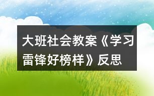 大班社會教案《學(xué)習(xí)雷鋒好榜樣》反思