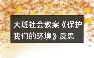 大班社會(huì)教案《保護(hù)我們的環(huán)境》反思