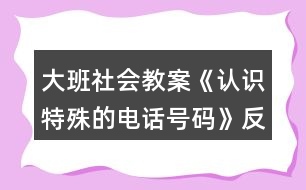 大班社會(huì)教案《認(rèn)識(shí)特殊的電話(huà)號(hào)碼》反思